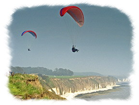 Yorkshire Visitors Guide - Para-gliding Over North Beach and Cliffs At Bridlington